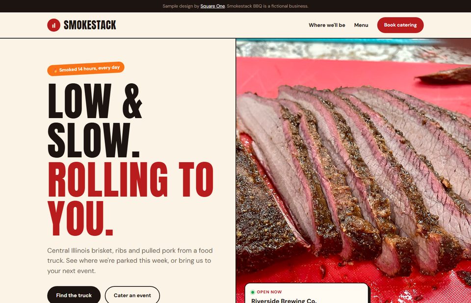 Smokestack BBQ sample website